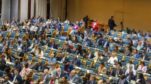 Delegates attending a meeting of the 164th Meeting of the Committee of Permanent Representatives to UNEP CR4