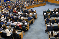 Delegates attending a meeting of  the 165th Meeting of the Committee of Permanent Representatives to UNEP 