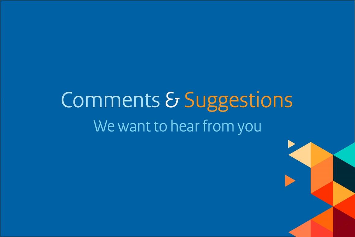 Feedback icon for comments and suggestions 