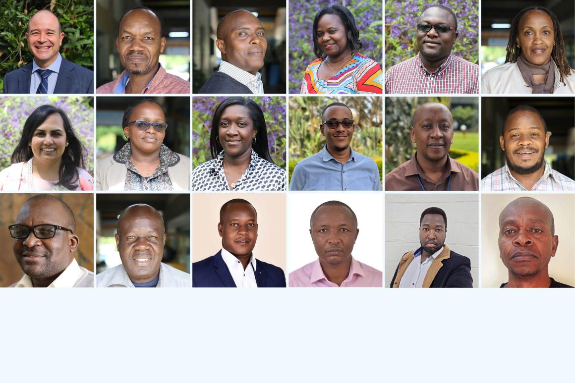 Portraits photographiques de 18 fonctionnaires de la Section des services de publication de la Division des services de conférence de l’ONUN 