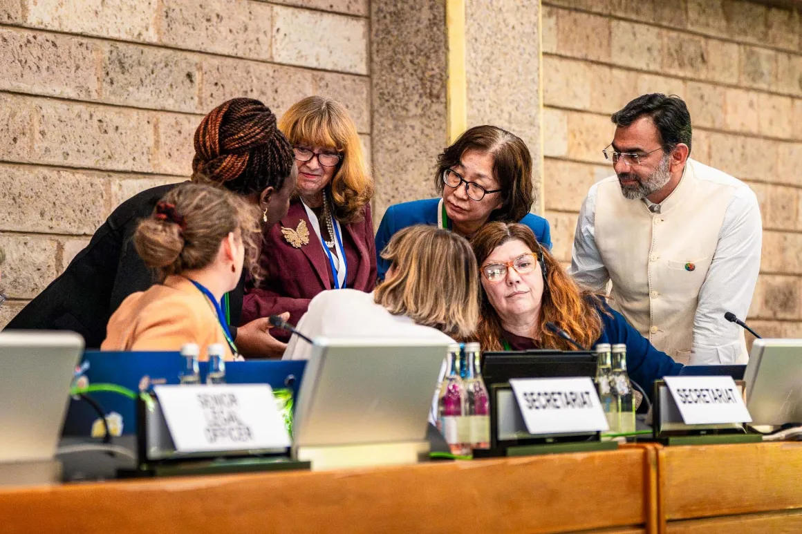 A group of people in a discussion