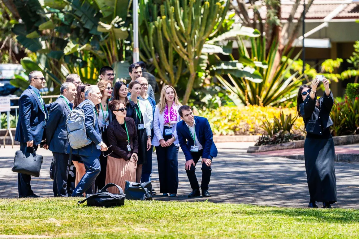 A group of people take a selfie