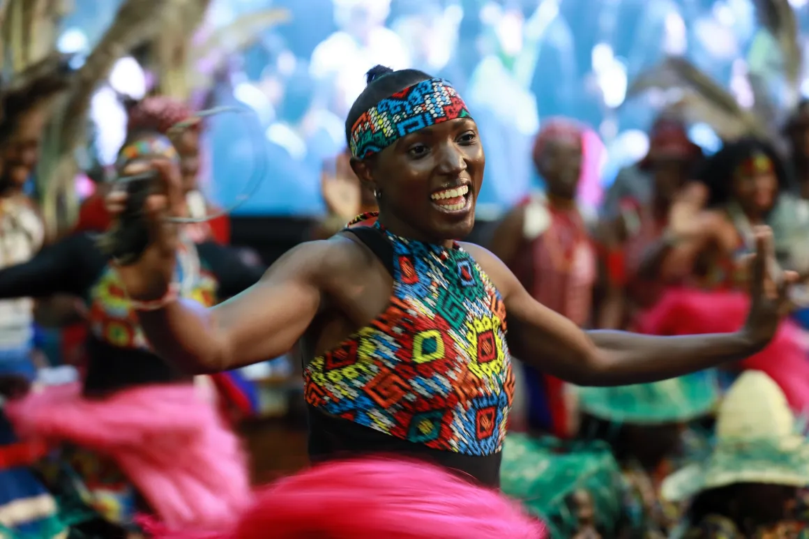 A woman dances
