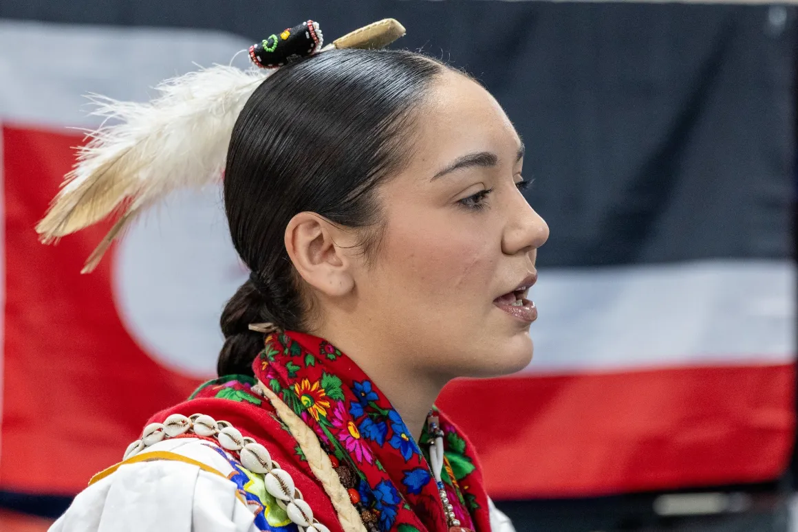 A delegate from the Indigenous Group speaks