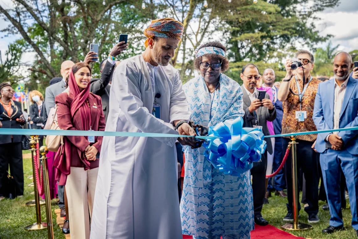 Organizers cut a ribbon 