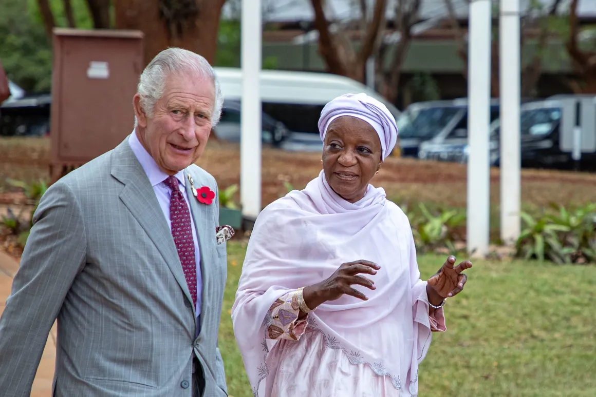  King Charles III of (UK) with the DG of UNON, Ms. Zainab Bangura